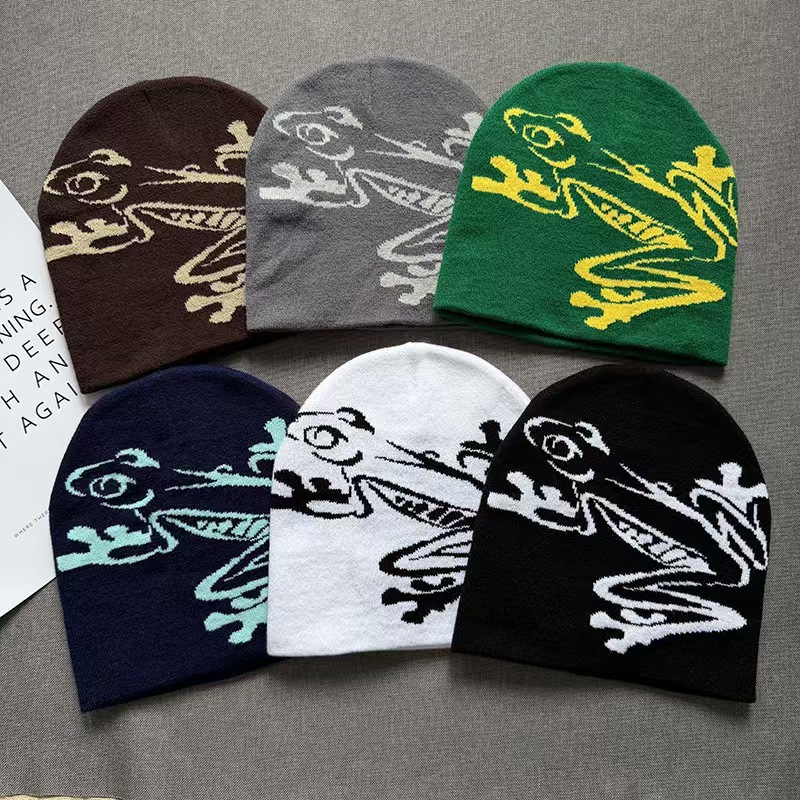 Nouveau bonnet imprimé grenoui - Beanie Cuffed Knit avis et prix
