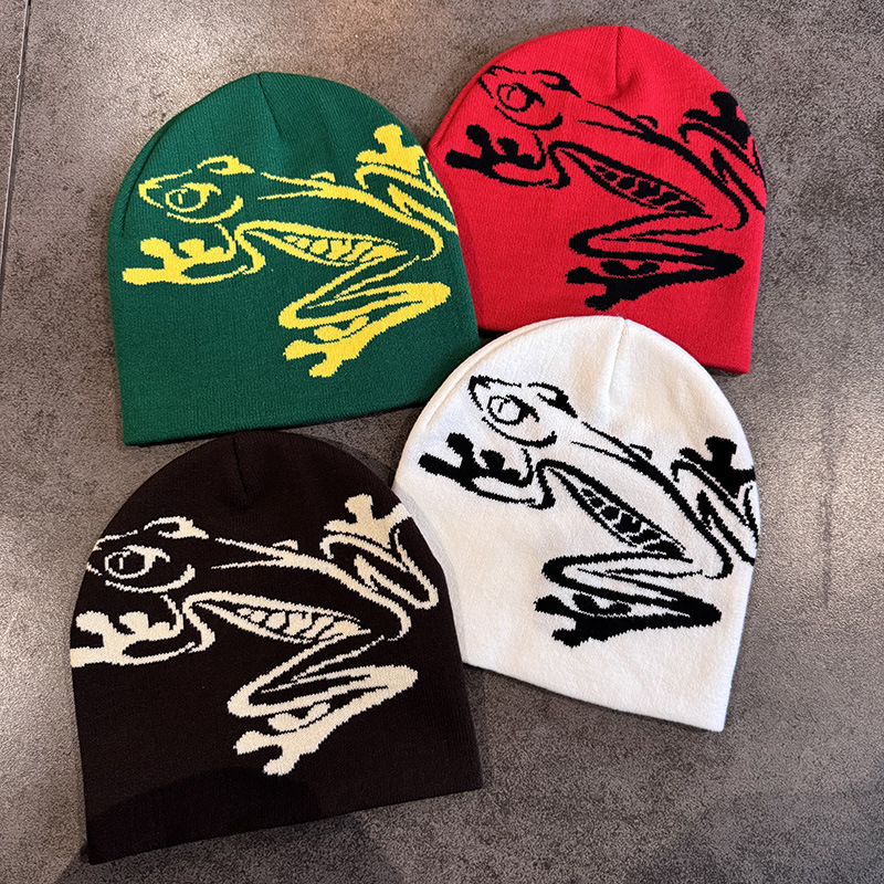 Nouveau bonnet imprimé grenoui - Beanie Cuffed Knit avis et prix