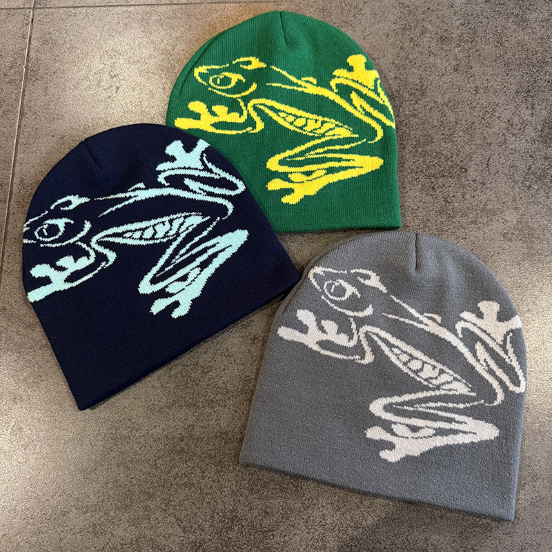 Nouveau bonnet imprimé grenoui - Beanie Cuffed Knit avis et prix
